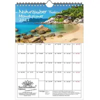Seelenzauber GmbH Naturzauber Thailand Planer DIN A4 Kalender für 2027 Reise Strand Landschaft Natur - Set: 1x Kalender 1x Weihnachtsanhänger 1x Grußanhänger (3 Teile)