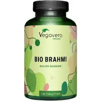 Vegavero Brahmi | 180 Tabletten | 750 mg Brahmi Pulver pro Tablette | -Qualität aus Indien | vegan
