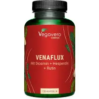 Vegavero Venaflux Complex | 120 Kapseln | Rosskastanie, Hesperidin, Diosmin, Rutin und Mäusedorn | vegan