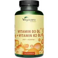 Vegavero Vitamin D3 und K2 Öl 120 St Kapseln