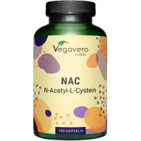 Vegavero NAC | 180 Kapseln | 600 mg N-Acetyl-L-Cystein pro Kapsel | aus Fermentation | vegan