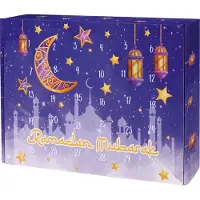 Herz&Heim Ramadan Kalender zum selbst Befüllen – DIY Countdown Kalender mit 30 Türchen (Lila Nachthimmel)