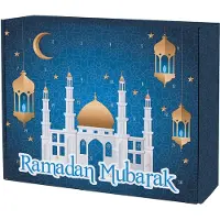 Herz&Heim Ramadan Kalender zum selbst Befüllen – DIY Countdown Kalender mit 30 Türchen (Weiße Moschee)