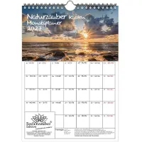 Seelenzauber GmbH Naturzauber Küsten Planer DIN A4 Kalender für 2027 Urlaub Meer Küste - Geschenkset Inhalt: 1x Kalender, 1x Weihnachtsanhänger (insgesamt 2 Teile)
