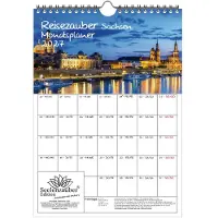 Seelenzauber GmbH Reisezauber Sachsen Planer DIN A4 Kalender für 2027 Städte Bundesland Menschen - Geschenkset Inhalt: 1x Kalender 1x Weihnachtsanhänger 1x Grußanhänger (gesamt 3 Teile)