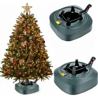 Lebula Premium-Weihnachtsbaumständer, stabil und schwer, groß, für Bäume bis max. 2,5 m, mit automatischem Mechanismus, grün