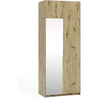 Margaret Hadas24 Kleiderschrank APOLLONIA I mit Spiegel, Drehtürenschrank, moderner, Schrank, viel Stauraum100 x 250cm (artisan, goldene Griffe)