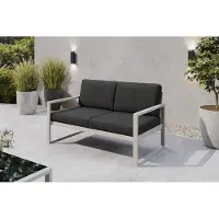 Margaret Hadas24 Gartensofa 2 Sitzer Outdoor Madera Lounge Couch Terrasse wetterfest Balkonmöbel Sitzbank mit Lehne, Gartenmöbel kaschmir, graubraun