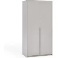 Margaret Hadas24 Kleiderschrank APOLLONIA ohne Spiegel, Drehtürenschrank, moderner, Schrank, viel Stauraum100 x 204cm (kaschmir, schwarze Griffe)