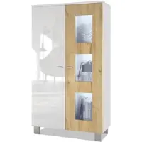 Vladon VITRINE Denjo Tür in Eiche Natur