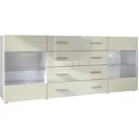 Vladon SIDEBOARD Carlos Creme Hochglanz
