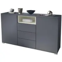 Vladon SIDEBOARD Skadu Creme Hochglanz
