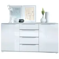 Vladon SIDEBOARD Porto Weiß Hochglanz