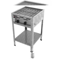ChattenGlut Professional Gastrobräter 2-flammig Standgerät 7,3kW und Edelstahlrost