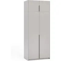 Margaret Hadas24 Kleiderschrank APOLLONIA I ohne Spiegel, Drehtürenschrank, moderner, Schrank, viel Stauraum100 x 250cm (kaschmir, schwarze Griffe)