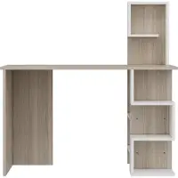 Homidea DERONI Schreibtisch - Computertisch - Workstation für Home Office - Kinderzimmer oder Jugendzimmer in modernem Design (Avola/Weiß)