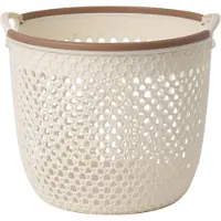 Typecat Portable Dirty Clothes Basket, Storage Large Laundry Basket Creamy Whi