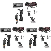 Semoic 3X 3 Kameraobjektiv Auto DVR 3-Kanal-Dashcam HD 1080P Vorne und Hinten Im Dashcam-Videorecorder Nachtsicht
