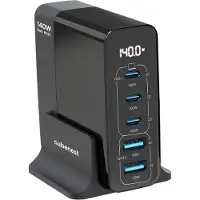 CubeNest S5D0 PD 3.1. 3*USB-C+2xUSB-A GaN-Adapter 140W Schnellladegerät USB-C-Kabel Desktop-Ladegerät