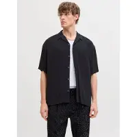 Jack & Jones Kurzarmhemd "JJEJEFF RESORT SOLID SHIRT SS SN" Viskose, loose fit