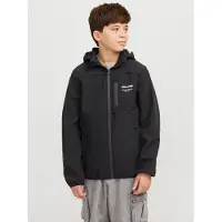 Jack & Jones 12269432_2161_128, Windbreaker-Jacke, Uni, Erwachsener, Reißverschluss, Polyester, Schwarz