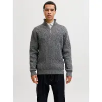 R.D.D. ROYAL DENIM DIVISION Strickjacke mit Viertelreißverschluss in Grey Melange | Gr.: M