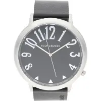 Rolf Cremer GmbH & Co. KG Rolf Cremer Uhr Jumbo II 495103 Edelstahl, Leder, Schwarz, Quarz