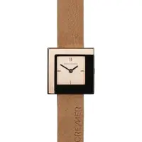 Rolf Cremer GmbH & Co. KG Rolf Cremer Armbanduhr Kleinschach, Edelstahl Gehäuse 25x25 mm, 7 mm Höhe, Lederband