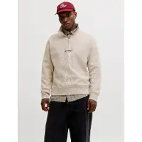 Jack & Jones Sweatshirt "JJESOHO SWEAT QUARTER ZIP HN NOOS", Baumwollmischung, relaxed fit