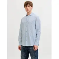 Jack & Jones Langarmhemd "JJESUMMER LINEN BLEND SHIRT L/S SN" Baumwollmischung, regular fit