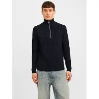 Jack & Jones Einfarbig Strickjacke Mit Viertelreißverschluss