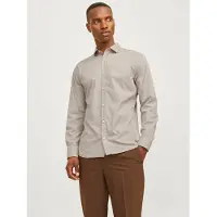 Jack & Jones Langarmhemd "JJJOE SHIRT LS PLAIN" Materialmix, slim fit