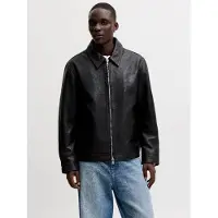Jack & Jones Lederjacke in Black | Gr.: XXL
