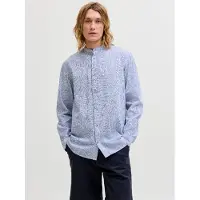 Jack & Jones Langarmhemd "JJESUMMER LINEN BLEND BAND SHIRT L/S SN" Baumwollmischung, regular fit