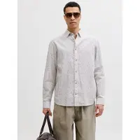 Jack & Jones Langarmhemd "JJESUMMER LINEN BLEND SHIRT L/S SN" Baumwollmischung, regular fit