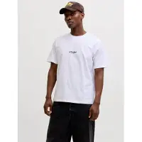 Jack & Jones T-Shirt "JJESOHO TEE SS CREW NECK NOOS", Herren, Gr. XL, weiß, Single Jersey, Obermaterial: 100% Baumwolle, bedruckt, relaxed fit normal, Rundhals, Shirts T-Shirt, Baumwolle, relaxed fit