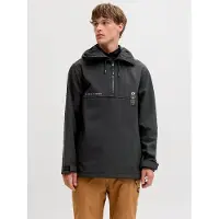 Jack & Jones 12284823_4123_1217641_S, Anorak, Uni, Erwachsener, Reißverschluss, Polyester, Schwarz