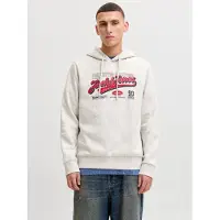 Jack & Jones Kapuzenpullover in White Melange | Gr.: XXL