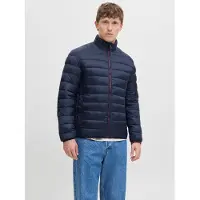 Jack & Jones 12280971_2077_L, Puffer, Uni, Erwachsener, Reißverschluss, Nylon, Blau