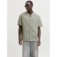 Jack & Jones "JJESUMMER LINEN BLEND RESORT SHIRT SS SN" Baumwollmischung, relaxed fit