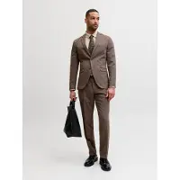 Jack & Jones Anzug "JPRFRANCO Extra schmal, pflegeleicht, stilvoll mit fallendem Revers" slim fit Materialmix aus Polyester, Viskose und Elasthan