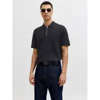 Jack & Jones Kurzarmpullover "JJEEMIL KNIT ZIP POLO SS SN" mit kurzem Reißverschluss