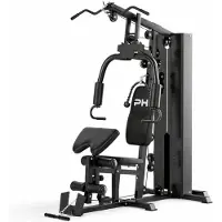 PH Fitness Heavy Duty Functional Trainer mit Leg Developer und Preacher Curl, 100 kg Gewichtsstapel – über 50 Übungen, komplette Kraftstation für Home Gym