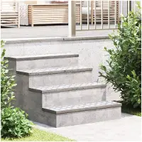 vidaXL Treppe Tritt Rechtwinklig 2 pcs Silber 80 x 20 cm Aluminium