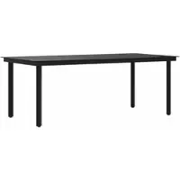 Furnicato Garten-esstisch Schwarz 200x100x74 Cm Stahl Und Glas