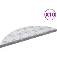 vidaXL Treppe Tritt Halbmond 10 pcs Silber 60 x 18 x 2,5 cm Aluminium