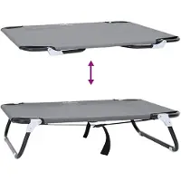 vidaXL Hundebett Hellgrau 70 x 46 x 18 cm Stahl