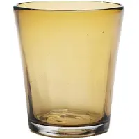Zafferano Set aus 6 bernsteinfarbenen Trinkgläsern aus durchgefärbtem Glas, mundgeblasen mit handwerklicher Kunstfertigkeit für den täglichen Gebrauch