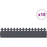 vidaXL Rasenkanten 10 stk. 103 x 0,05 x 22 cm Stahl Anthrazit