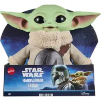 Star Wars The Mandalorian & Grogu, Grogu-Figur aus dem Film mit Logo-Design, Kopf aus Vinyl und weichem Plüschkörper, Figur, 3 Jahr(e)